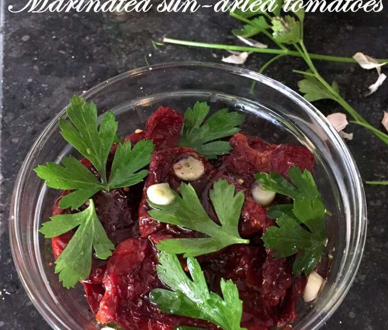 Spicy marinated sun-dried tomatoes