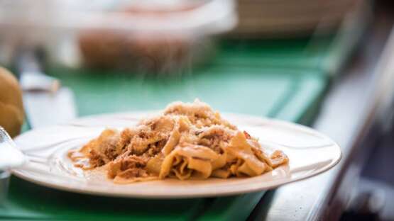 Pappardelle with Tuscan rabbit sauce