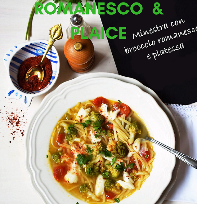 Roman Christmas Eve soup with romanesco broccoli and plaice