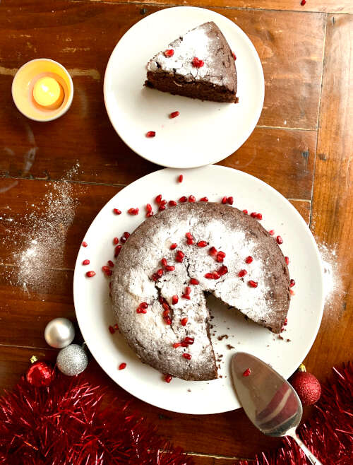 SPICED TRIPLE CHOCOLATE AND ESPRESSO CAKE