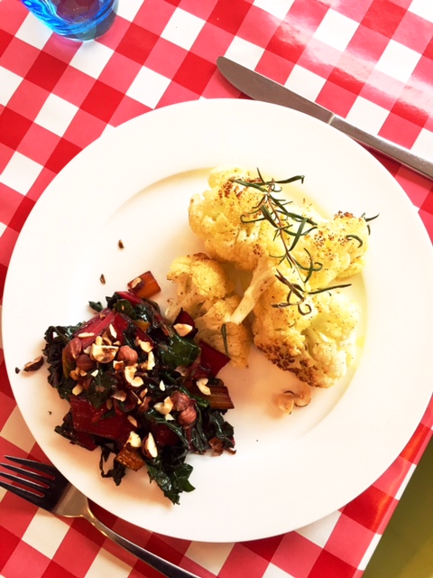 Rainbow chard with garlic and hazelnuts